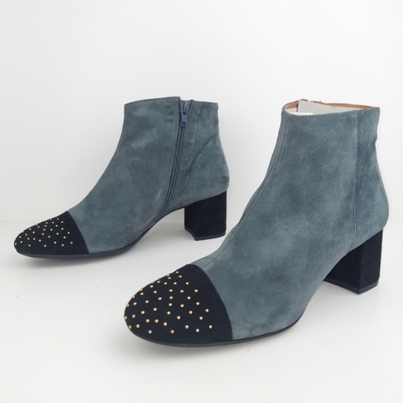 Brenda Zaro Gray Suede Studded Boots 40 - Picture 2 of 15